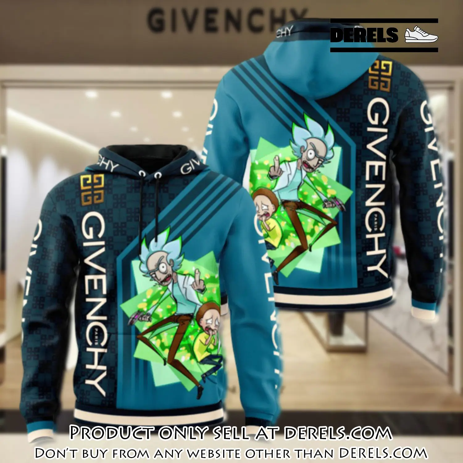Givenchy rick and morty unisex hoodie luxury brand gifts  jh2011 dr1946598